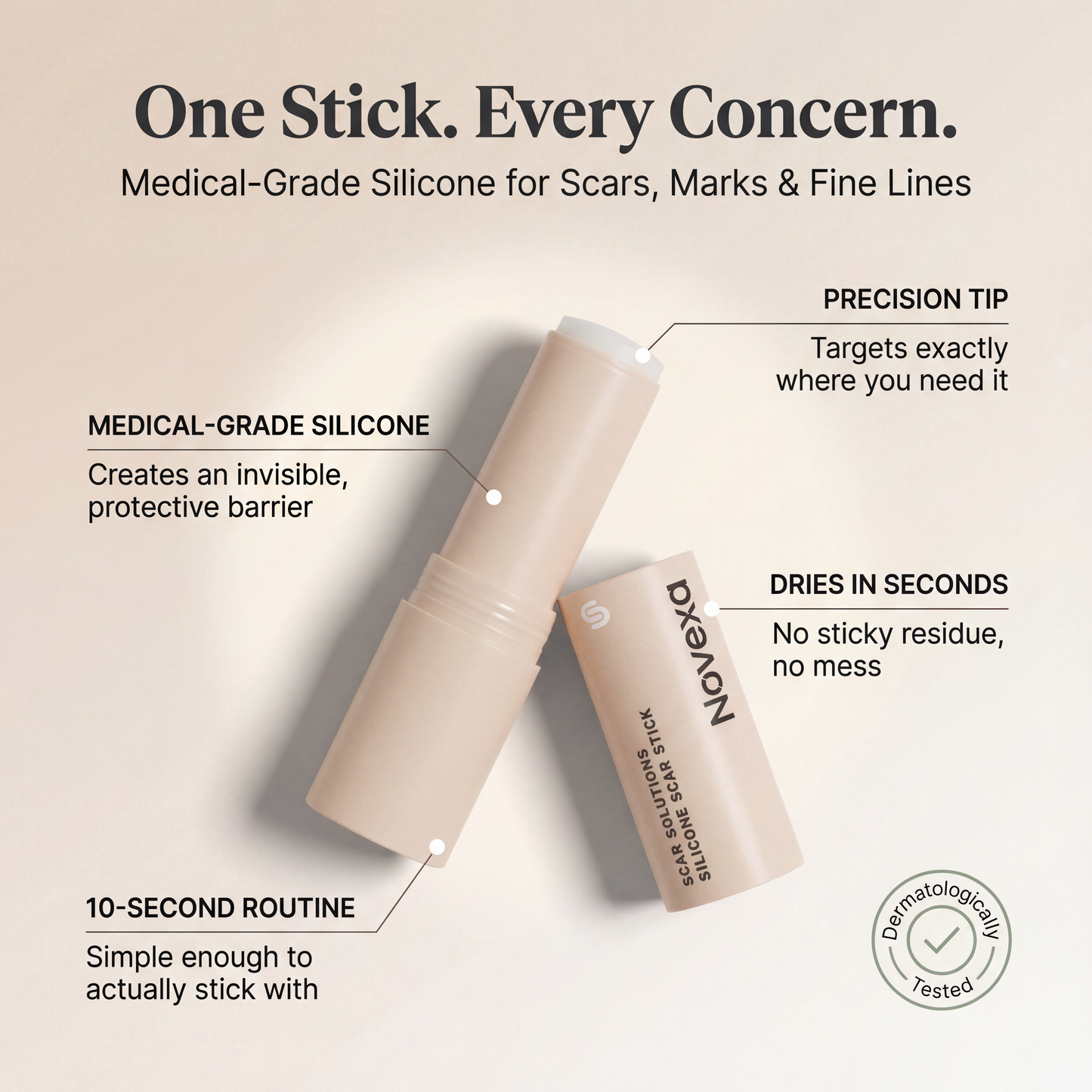Novexa™ Scar & Wrinkle Stick Silicone Treatment for Face & Body